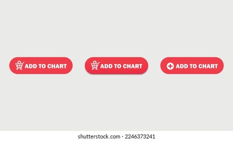 Add to chart red button vector