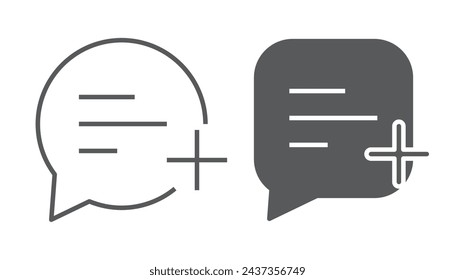 Añadir diseño de icono de chat, aislado sobre fondo blanco, ilustración vectorial