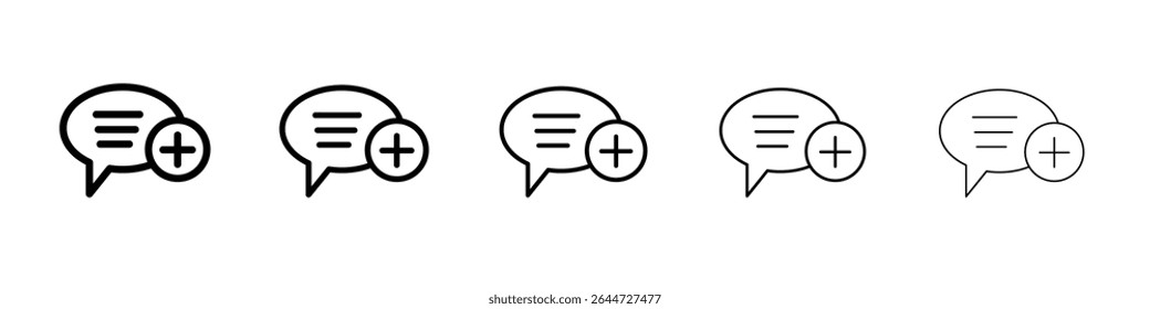 Add chat icon flat illustration set logo