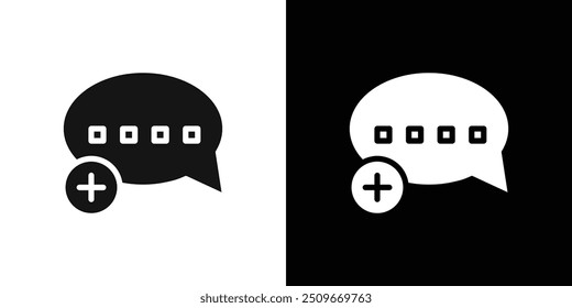 Add chat icon Flat vector set outline