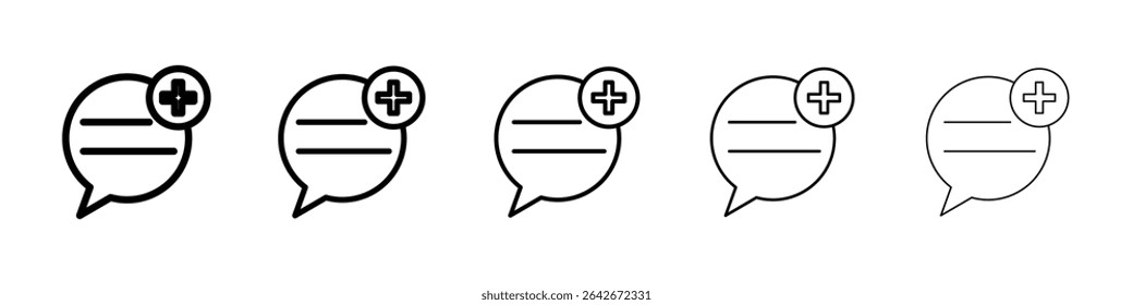 add chat icon isolated vector on white background set