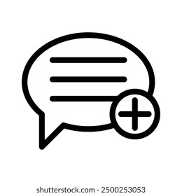 Add chat icon linear logo mark in black and white