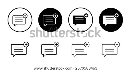 Add chat icon logo sign set vector outline