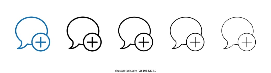 Add chat icon Outline vector logo for web ui