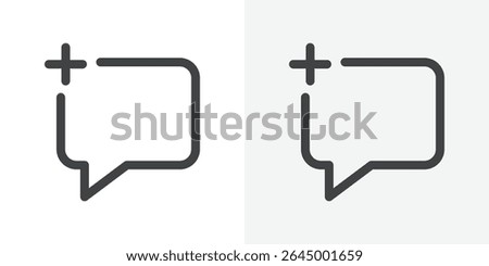 Add chat icon Outline vector sign