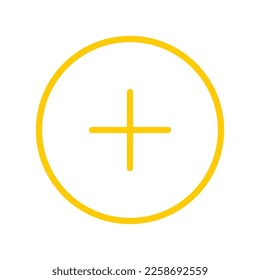 Fügen Sie eine Kreis-Symbol-Linie einzeln auf weißem Hintergrund hinzu. Schwarze flache Ikone im modernen Umriss-Stil. Lineares Symbol und bearbeitbarer Strich. Einfache und Pixel perfekte Strich-Vektorgrafik.