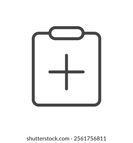 Add clipboard icon Logo symbol outline set