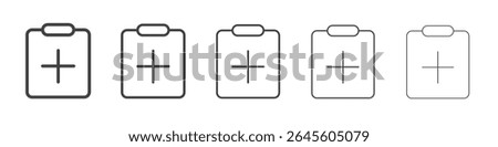 Add clipboard icon outline ilustration vector symbol