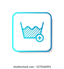 add clothes to soak laundry icon in outline with stripes style in gradient blue color, suitable for mobile and web UI, app button,  infographic, etc