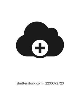Add to cloud icon design isolated on white background. Vector illustration