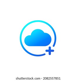 agregar al icono de nube en blanco