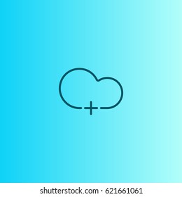 Add to cloud icon. Plus sign with cloud vector