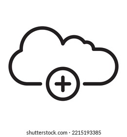 add cloud icon vector design template in black color isolated sign on white background