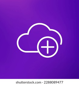 add to cloud line icon for web