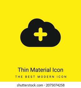 Añadir a la nube icono de material amarillo brillante mínimo