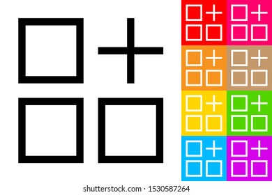 Add to Collection Line Icon With Different Color Background.