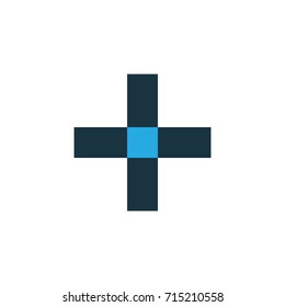 Add Colorful Icon Symbol. Premium Quality Isolated Plus Element In Trendy Style.