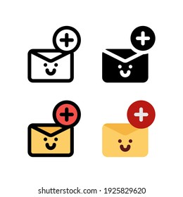 add and compose write email character Icon, Logo, and illustration Vector