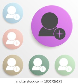 add contact badge color set. Simple glyph, flat vector of web icons for ui and ux, website or mobile application