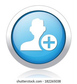 add contact blue circle web glossy icon
