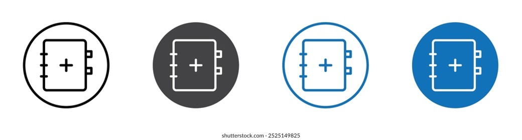 Add contact book icon Isolated on white background vector set