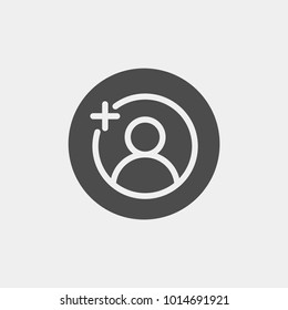 Add contact flat vector icon
