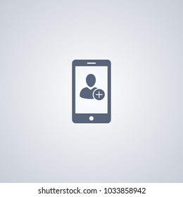 Add contact icon, add friend contact icon, vector best flat icon on white background , EPS 10