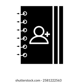 Add contact icon on white background 