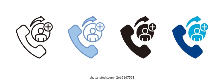 Add Contact Icon Set Multiple Style Collection