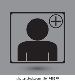 Add contact icon, user vector illustration