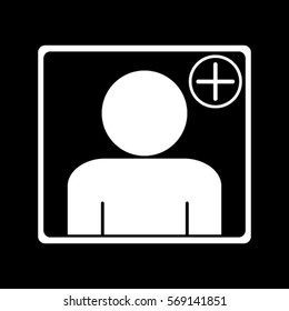 Add contact icon, user vector illustration