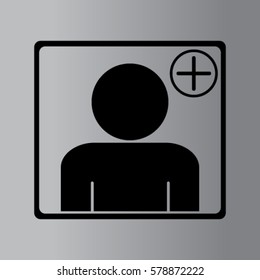 Add contact icon, user vector illustration

