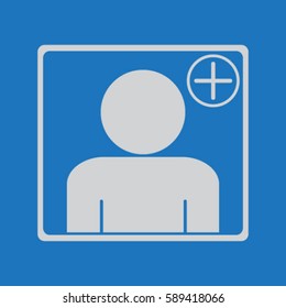 Add contact icon, user vector illustration