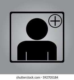 Add contact icon, user vector illustration