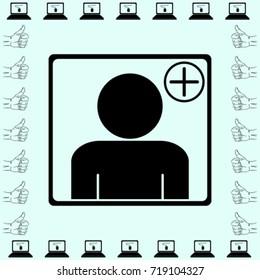 Add contact icon, user vector illustration