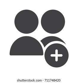 Add contact icon vector, filled flat sign, solid pictogram isolated on white. Symbol, logo illustration.