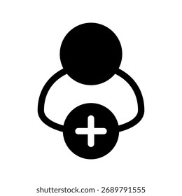 Kontaktsymbol hinzufügen, Vektorsymbol-Entwurfsgrafik
