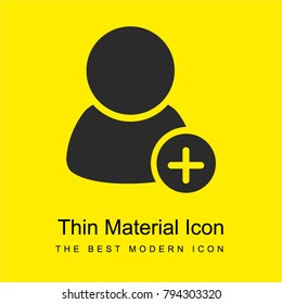 Add a contact on phone interface symbol of a user with a plus sign bright yellow material minimal icon or logo design