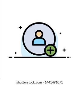 Add, Contact, Twitter  Business Flat Line Filled Icon Vector Banner Template
