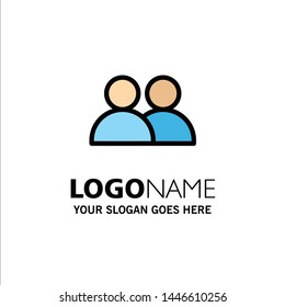 Add, Contact, User, Twitter Business Logo Template. Flat Color