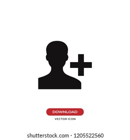 Add contacts vector icon