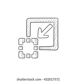 Añadir un icono de esbozo vectorial de contenido aislado en segundo plano. Dibujado a mano Icono Añadir contenido. Añadir un icono de esbozo de contenido para infografía, sitio web o aplicación.