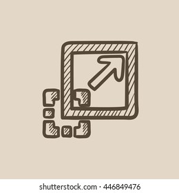 Añadir un icono de esbozo vectorial de contenido aislado en segundo plano. Dibujado a mano Icono Añadir contenido. Añadir un icono de esbozo de contenido para infografía, sitio web o aplicación.