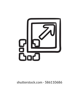 Add content vector sketch icon isolated on background. Hand drawn Add content icon. Add content sketch icon for infographic, website or app.