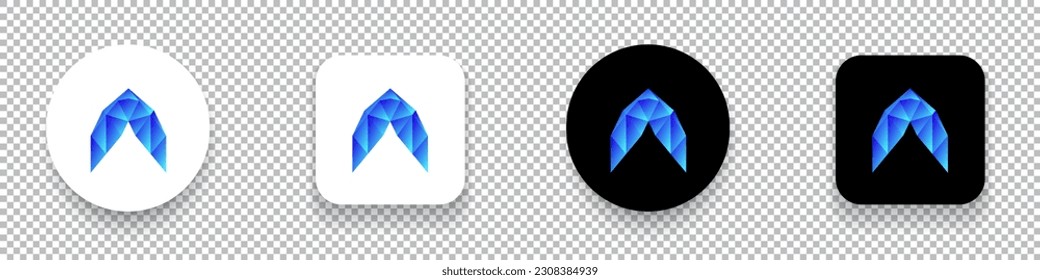 Add.xyz (ADD) crypto currency logo symbol set isolated on transparent background vector
