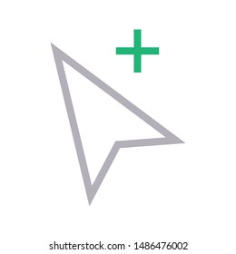 add cursor colour line vector icon