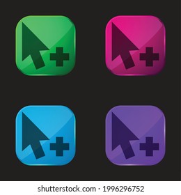Añadir un icono del botón Cursor de cuatro colores de vidrio