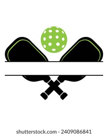 Add Custom Text Pickleball Logo Vector. You can use it as club logo, banner design etc.