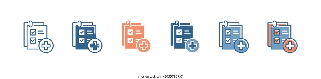 add data checklist clipboard icon set todo list document information vector illustration