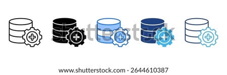 Add Database icon set multiple style collection